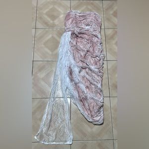 Fashion Nova Lana Draped Midi Dress - Ivory